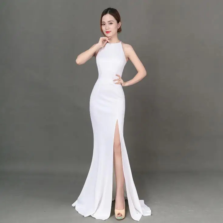 SVKSBEVS 2018 Mermaid Sexy Split Bodycon Long Dresses Halter Off The Shoulder Hollow Out Backless Party Maxi Dress