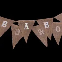 Джутовая Baby Shower баннер флажки для праздника дарения для будущей матери флаги гирлянды Треугольники баннер Свадебные вечерние украшения