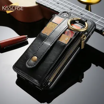 

KISSCASE Card Slot Phone Case For iPhone XS Max X XR PU Leather Case For iPhone 6S 6 7 8 Plus 5S 5 SE Detachable Wallet Fundas
