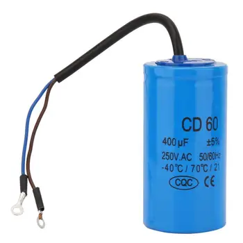 

CD60 Run Capacitor with Wire Lead 250V AC 400uF 50/60Hz for Motor Air Compressor Wholesale