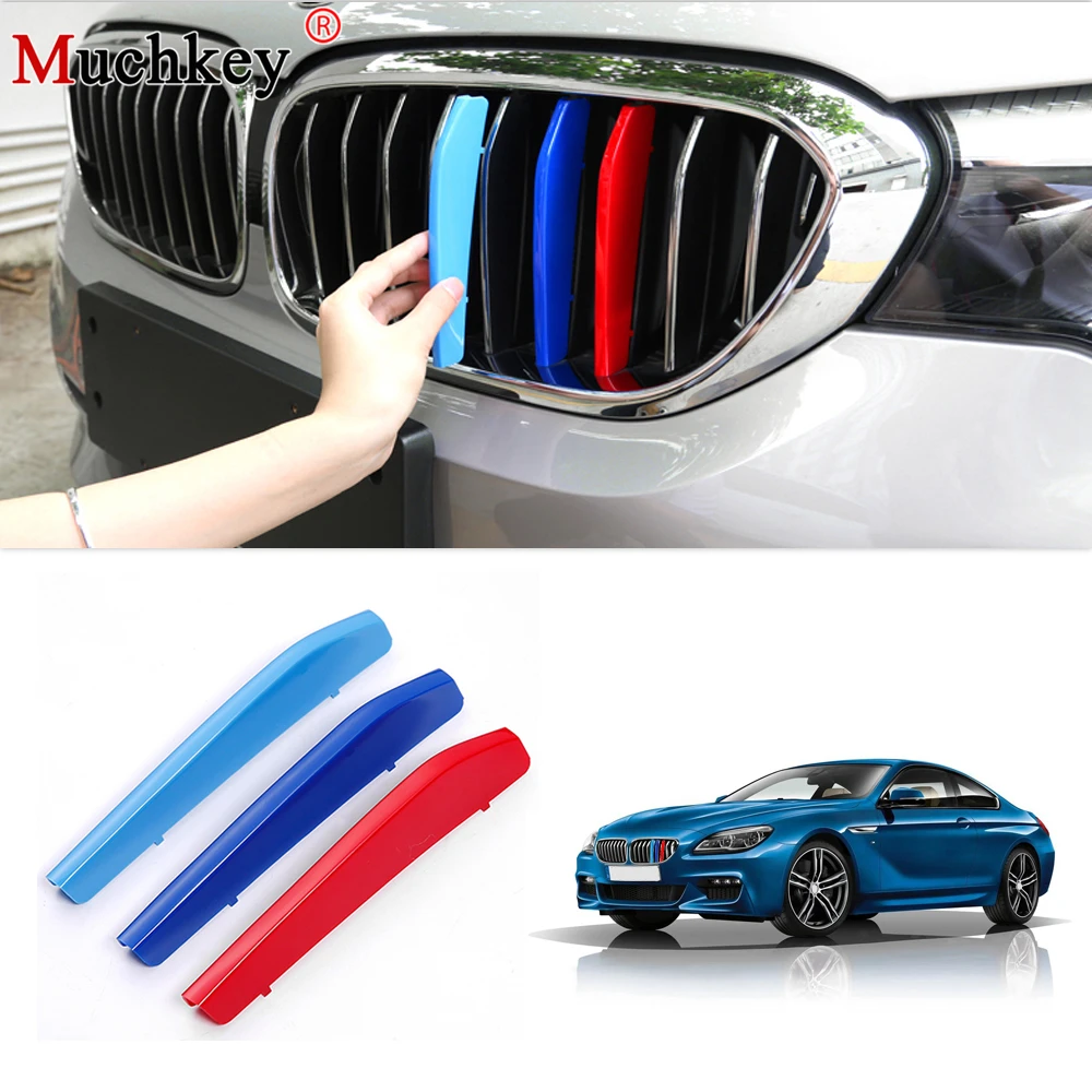 

For BMW 6 series GT 6GT G32 630i 640i 2017 2018 3D color M Sport Front Grille Trim Strip Grill Cover Stickers