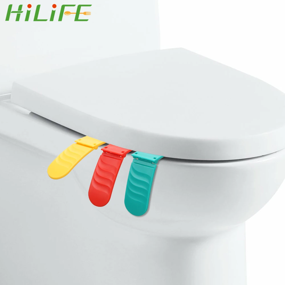 

HILIFE Sanitary Seat Cover Lifting Device With Adhesive 1pc Toilet Closestool Seat Handle Toilet Seat Cover Lifter Foldable