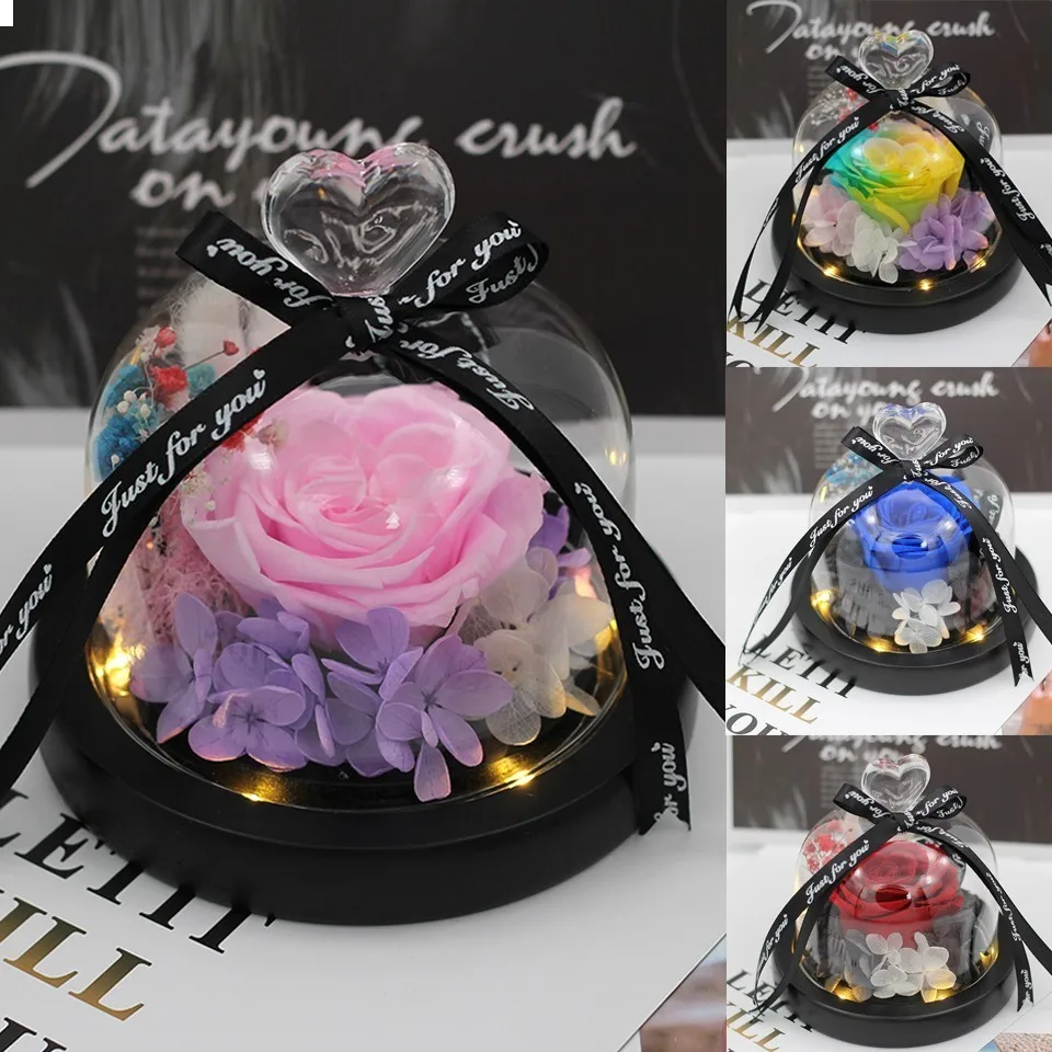 

Mother Day Present The Beauty and Beast Rose Romantic Valentine's Day Gifts Eternal Exclusive Rose in Glass Dome Birthday Gift
