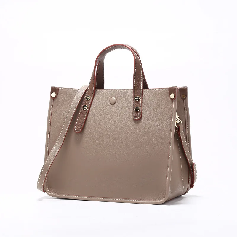 

Genuine Leather Women Dress Handbag New Vintage Simple Wind Shoulder Crossbody Business Bag Large Capacity Tote Bag For Women