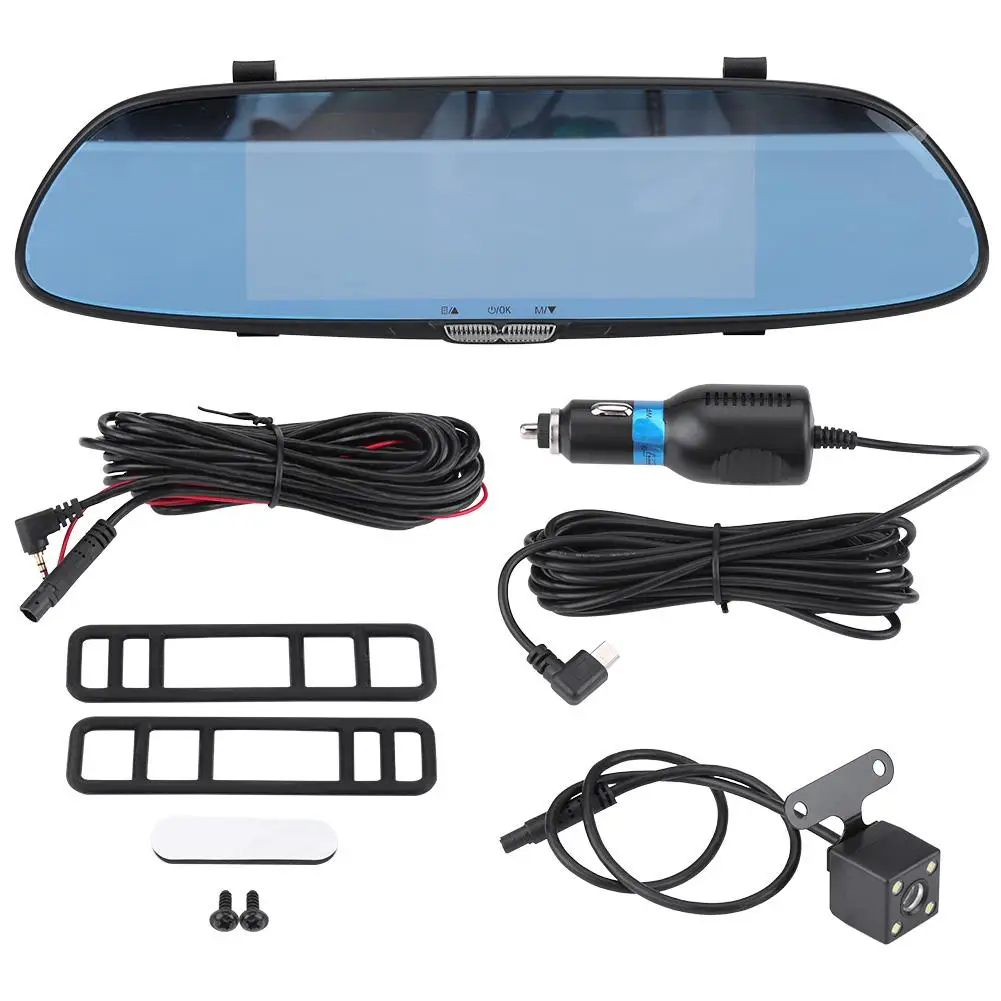 Oversea 7inch 1080P HD Car DVR Dual Lens Camera Rear View Mirror Driving Video Recorder Night | Автомобили и мотоциклы