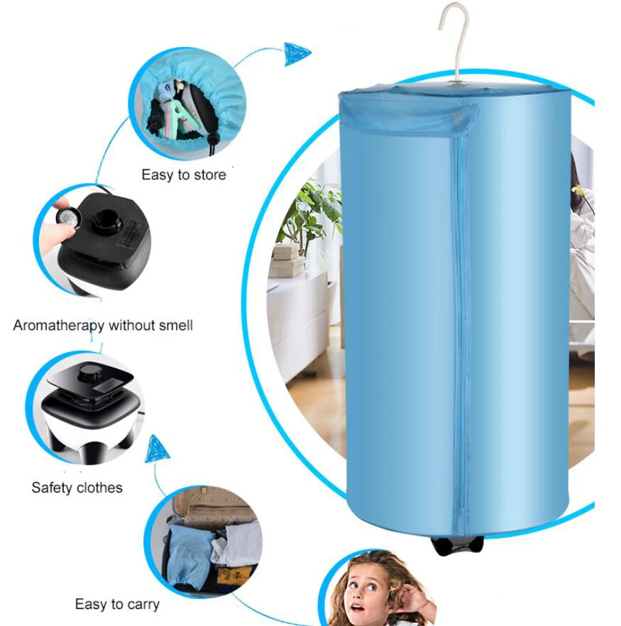 Мини Портативный сушилка для одежды Электрический Прачечная воздушный обогреватель шкаф Дегидратор складная Одежда быстросохнущая машина стеллаж для хранения
