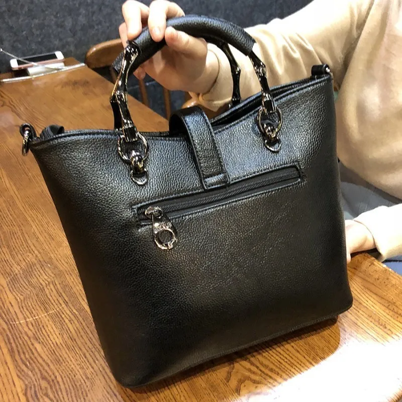 Horse Hair Rhinestone Woman Handbag Genuine Leather Totes Diamond Shoulder Bag Anti-theft Lock Buckle Winter Fur Bags New