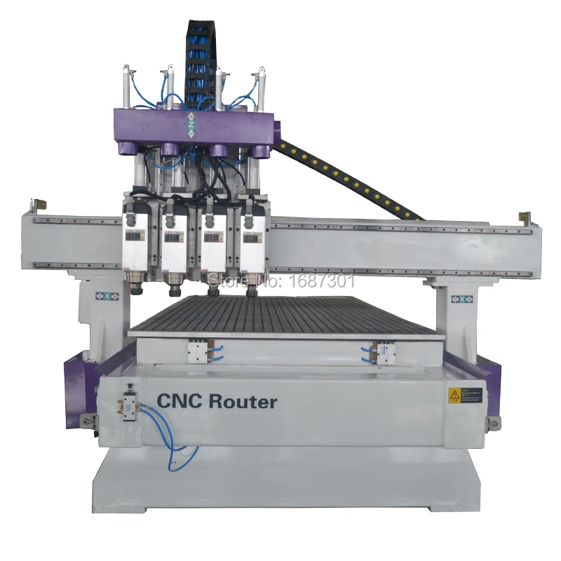Пневматический 3 головки 1325 древесины cnc маршрутизатор машина для изготовления