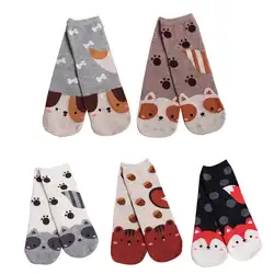 2019 женские милые хлопковые носки женские различные цвета забавные счастливые короткие носки Harajuku животные удобные повседневные модные