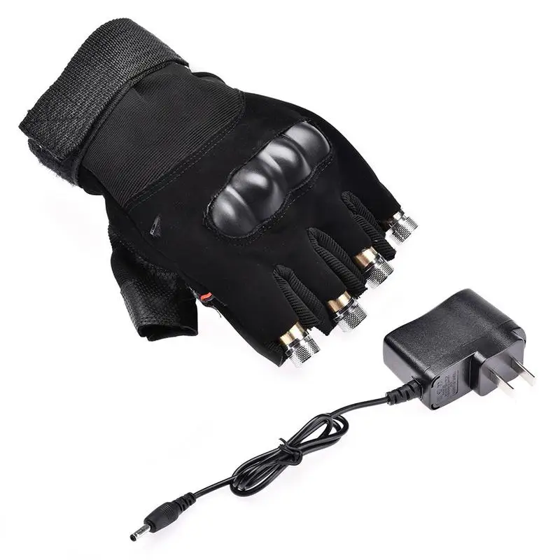 

1Pcs Blue Laser Gloves Dancing Stage Show Stage Gloves Light With 4 Pcs Lasers And LED Palm Light For DJ Club/Party/Bars