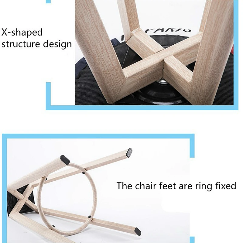 Simple High Stool Wooden Stable Safe Multi-function Bar Chair Rotated Household Leisure Balcony Chair Front Desk Stool