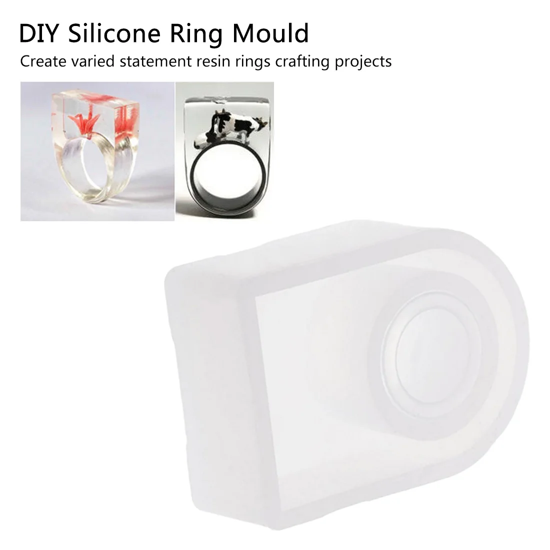 

Rubber Ring Square Head Ring Silicone Mold Full Transparent Silicone DIY Manual Epoxy AB Silicone Concrete Mold