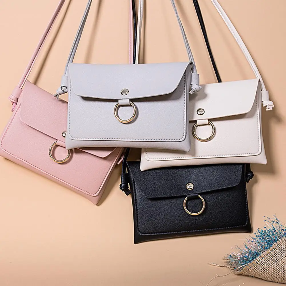 

PinShang Women Round Buckle Mini Bag Leisure Small Square Single Shoulder Bag