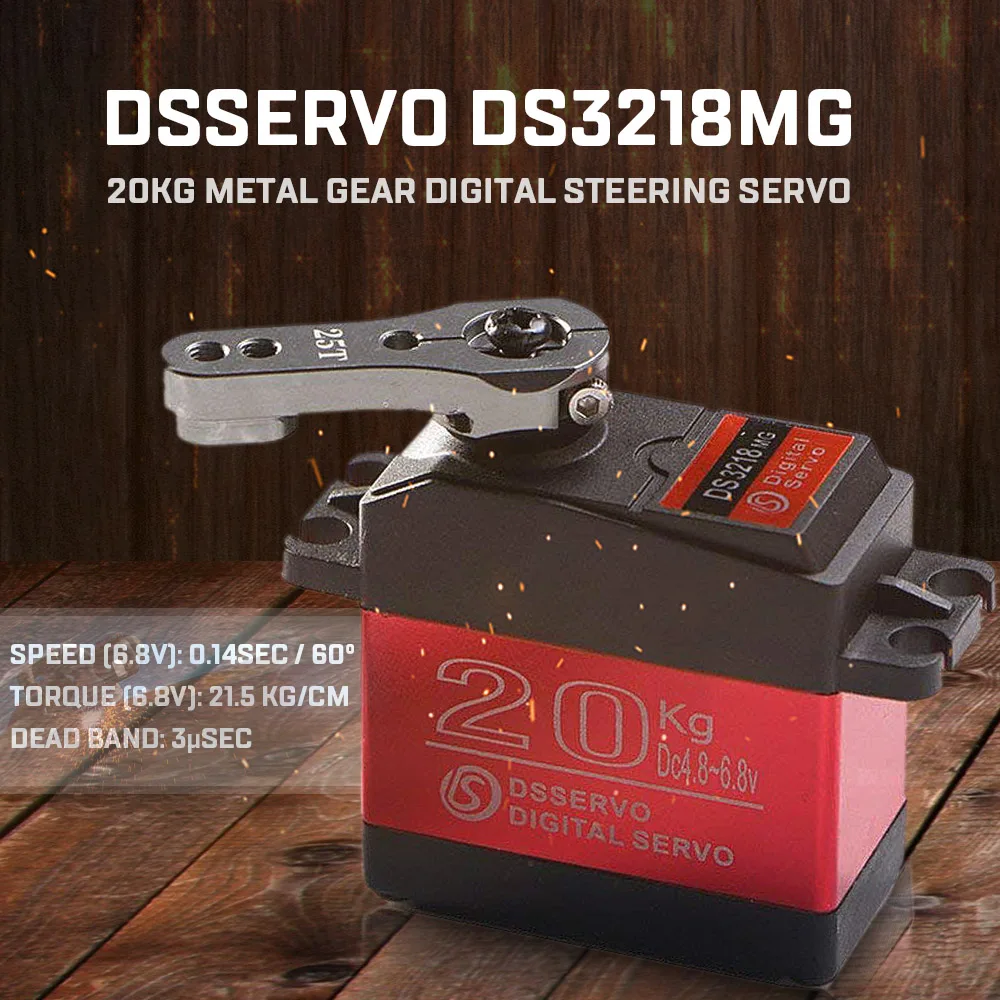 

Metal 20kg 2pcs DSSERVO DS3218MG Gear Digital Steering Servo for RC Baja Car Buggy Truck Boat Airplane Helicopter Parts