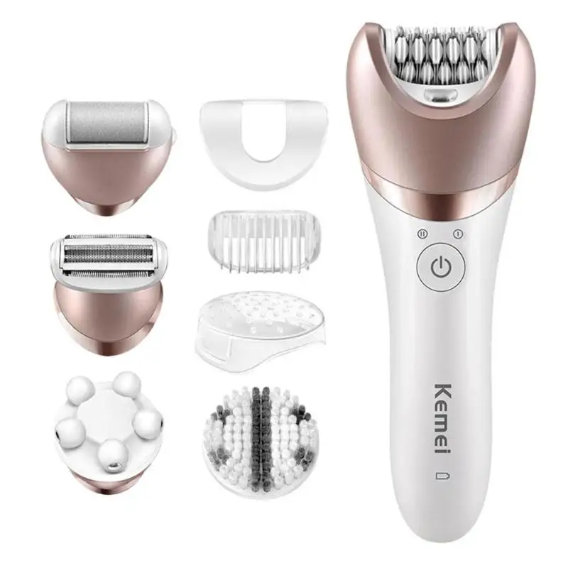 

Kemei 5 in 1 Electric Shaver Epilator Rechargeable Hair Callus Remover Set