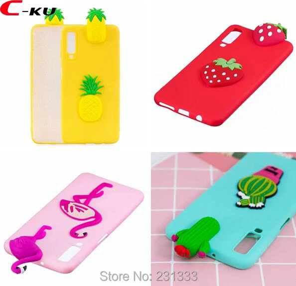 

C-ku 3D Cartoon Soft TPU Case For Samsung Galaxy A7 2018 A9 J6 PLUS Cute Unicorn Cactus Panda Flamingo Skin Cover Luxury 1pcs