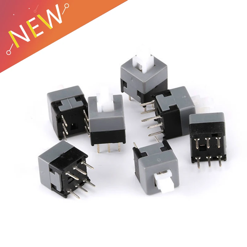 

20PCS 8.5*8.5MM latching switch Button switch double row self-locking 6 Pin