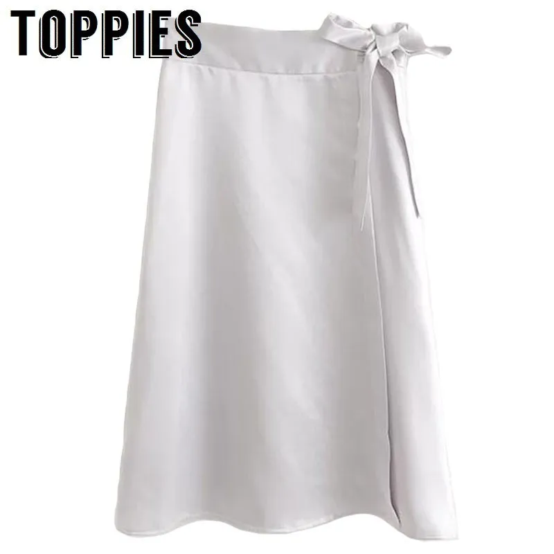 silver silk skirt