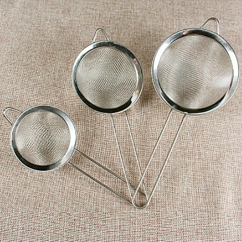 1pc Practical Stainless Steel Kitchen Flour Handheld Screen Mesh
