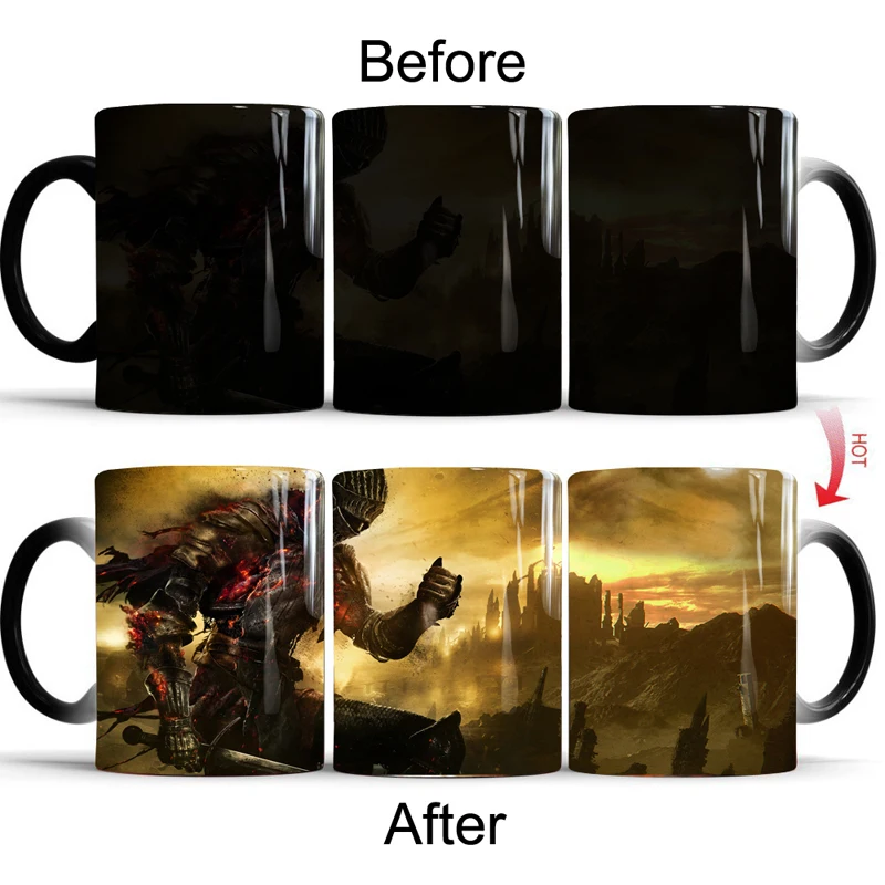 Dark Souls Color Changing Mug Hot Cold Heat Temperature Sensitive Mug Coffee Tea Mug Cup Dark Souls Color Changing Mug Hot Cold Heat Temperature Sensitive Mug Coffee Tea Mug Cup