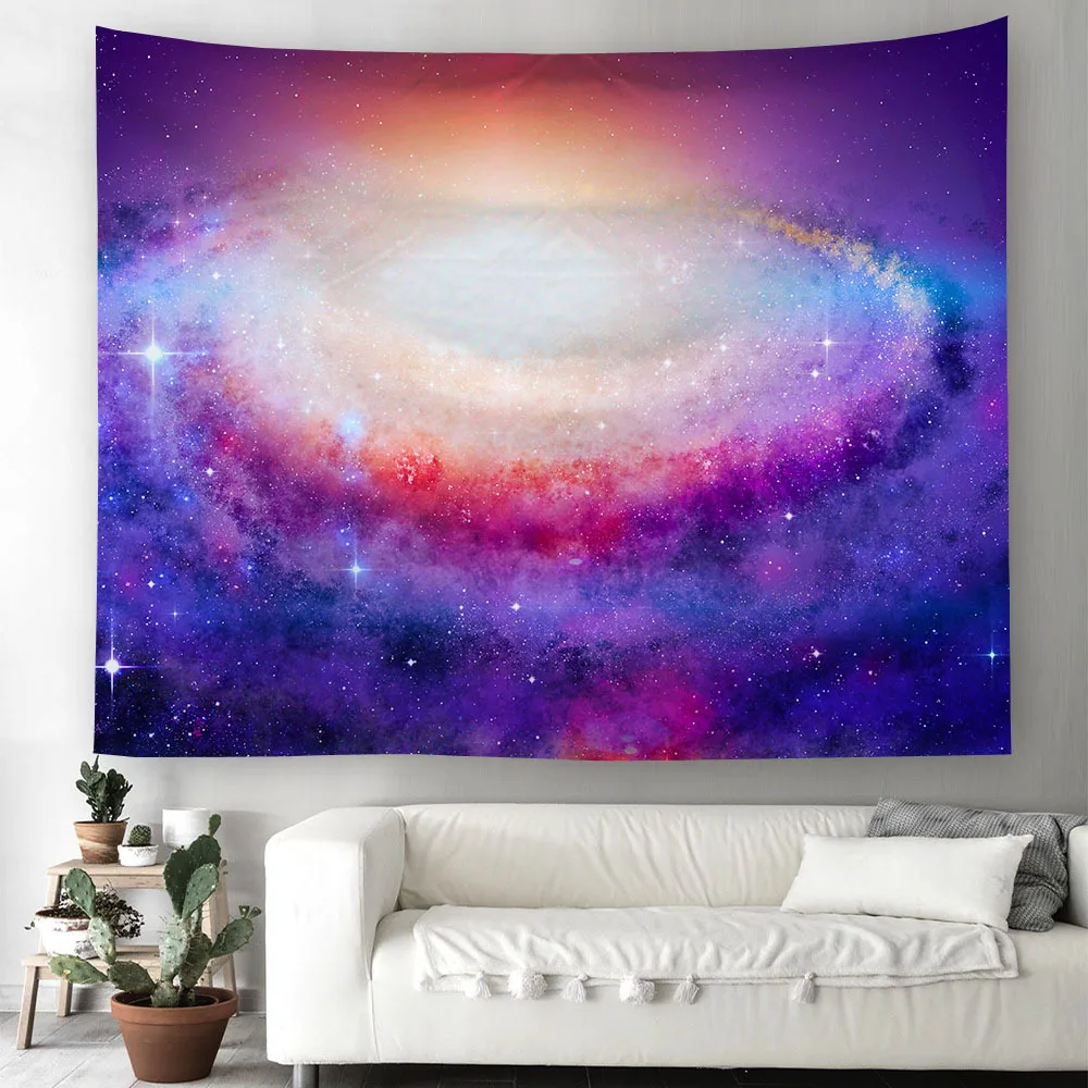 

Aurora Background Starry Sky Universe Nebula Tapestry Trippy Hanging Cloth Decoration Background Rectangle Bedroom Psychedelic