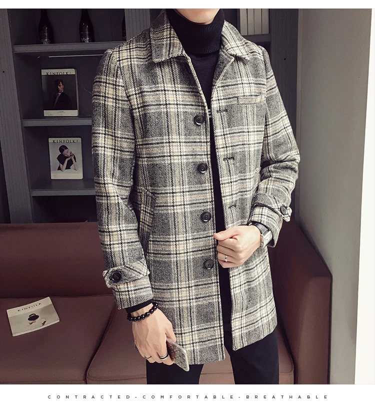 Шерстяное пальто мужские длинные теплые Abrigo Hombre зимнее куртки стимпанк casaco inverno