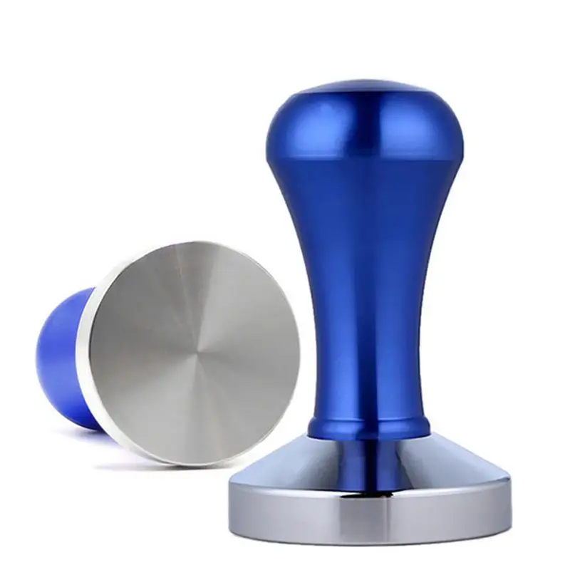 58 ملليمتر شقة سدادة قهوة 304 قاعدة من الاستانلس ستيل مقبض ألمونيوم عبث القهوة مسحوق مطرقة مخصصة Coffeeware