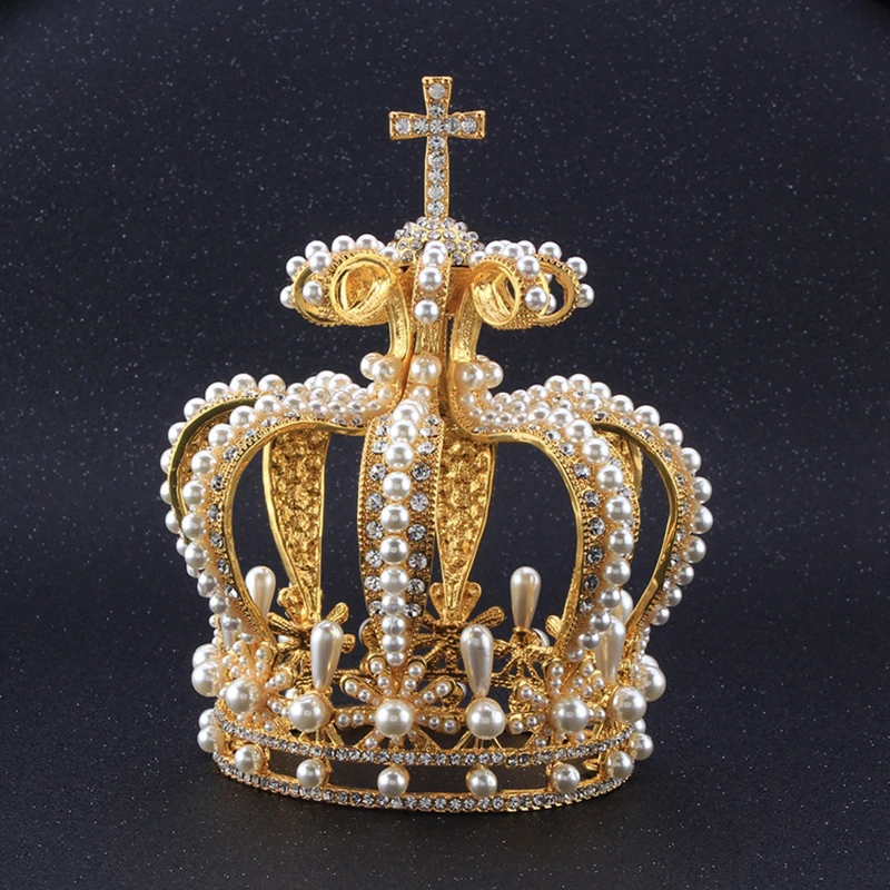 Baroque Gold Vintage Luxury Crown Hair Jewelry Queen Crown Princess Tiara for Girl Wedding