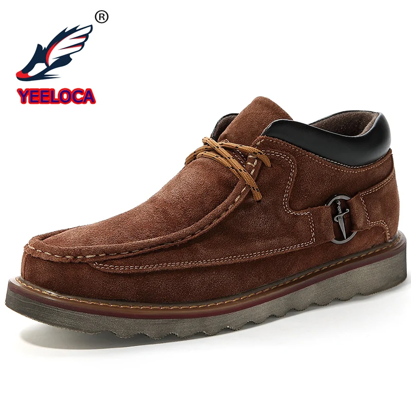 

Brand Big Size 38-45 Men Ankle Boots Lace-Up Autumn Winter Footwear Retro Boots Male Leather Casual Shoes Brown Low Ankle Boots