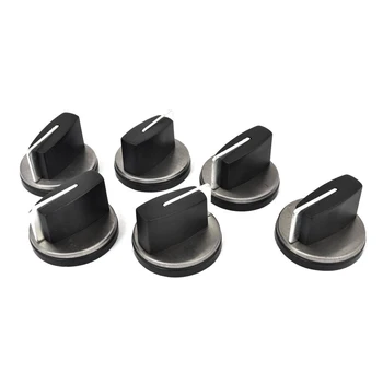 

6 pieces rotary switch rotary knobs stove control switch spare button black