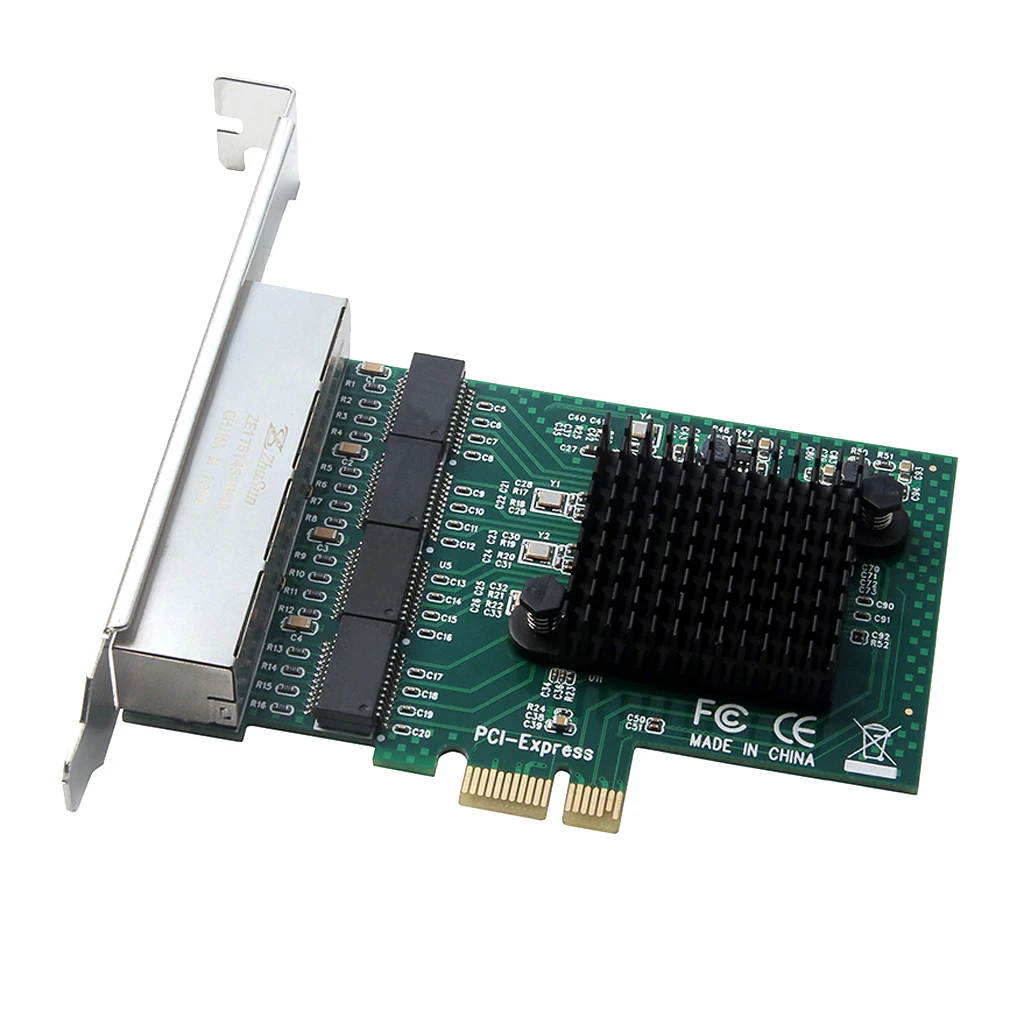 Сетевой адаптер PCIE X1 с 4 портами 10/100/1000M Gigabit Ethernet