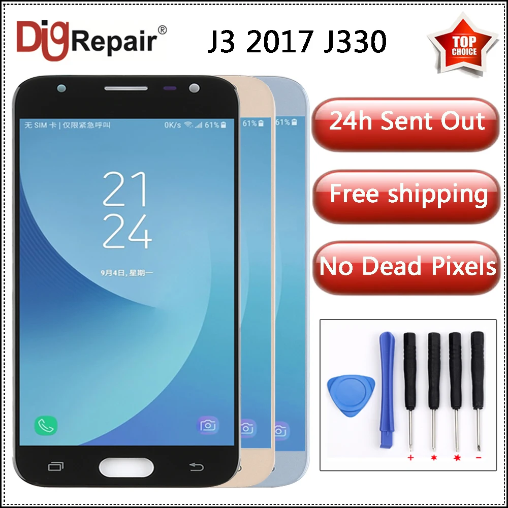 

J330F LCD For Samsung Galaxy J3 2017 Screen J330 J330F J330G LCD Display Touch Screen Digitizer Replacement J3 2017 J330 Display