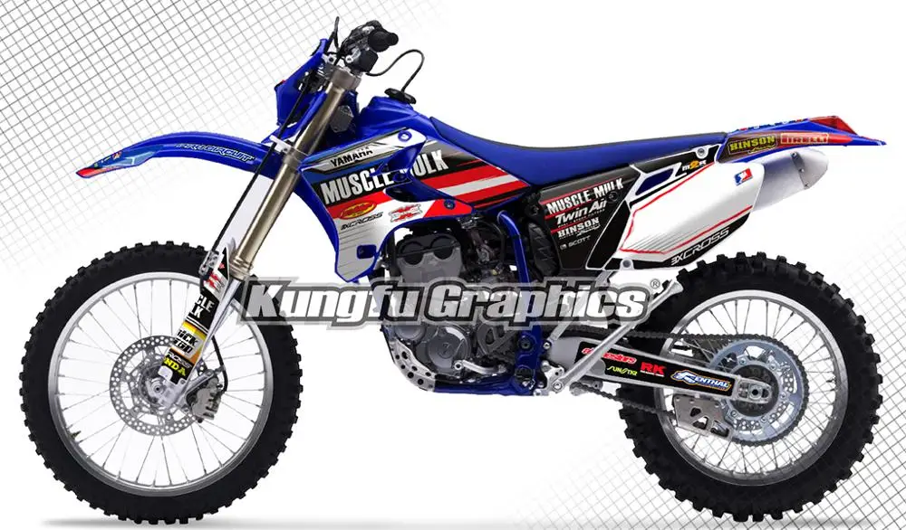 KUNGFU графика водонепроницаемые наклейки для мотоцикла грязи Dekor Набор Yamaha WR 250F 450F