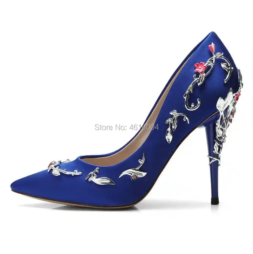 blue and white wedding shoes