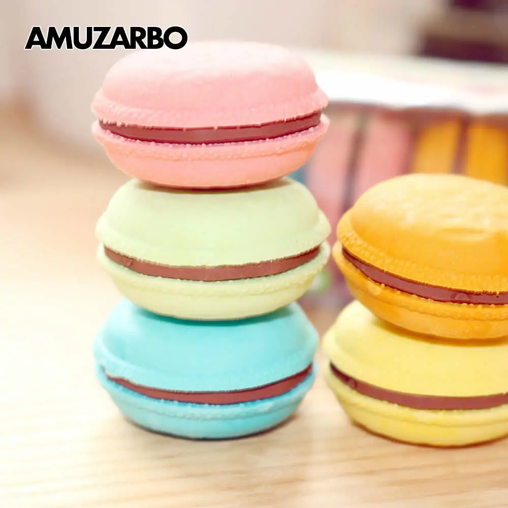 Best 1 Pcs Novelty Macaron Rubber Eraser Creative Kawaii Stationery School Supplies Gift For Kids Fresh color
