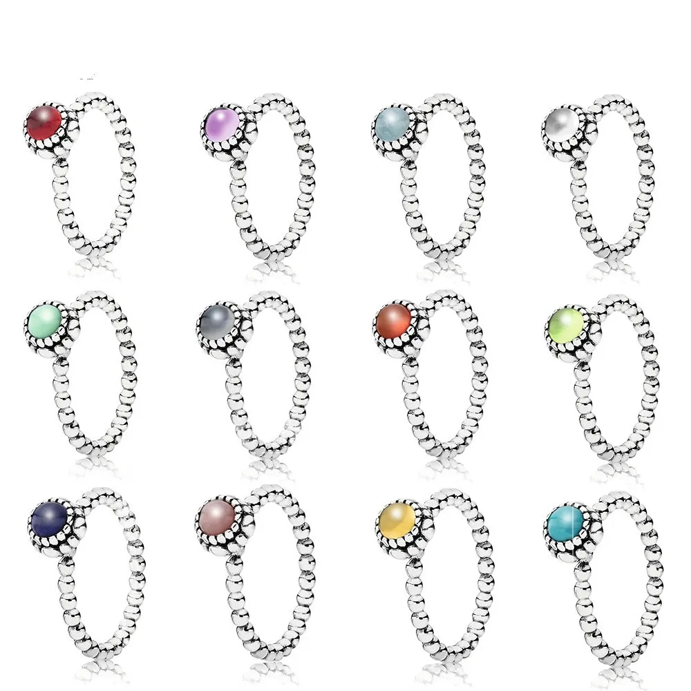 

100% 925 Sterling Silver New December Birthstone Ring Pink Peridot Grey Gernet Multi-color Choice ring
