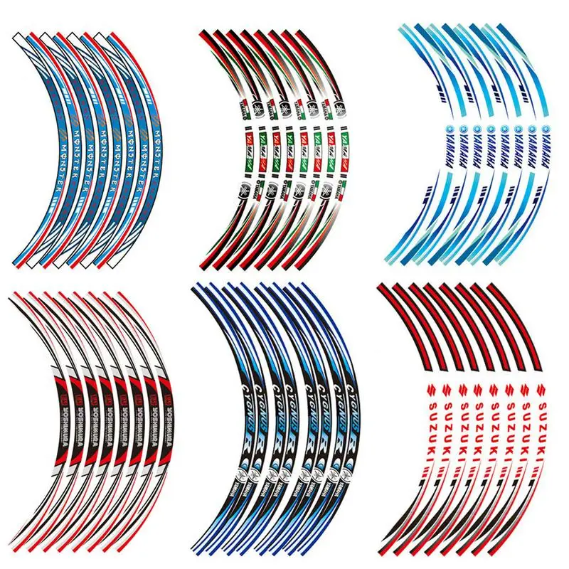 

New 18 Inches Pattern Reflective Wheel Hub Paste Automobile And Motorcycle Steel Wheel Reflective Sticker Outline Sticker zk50
