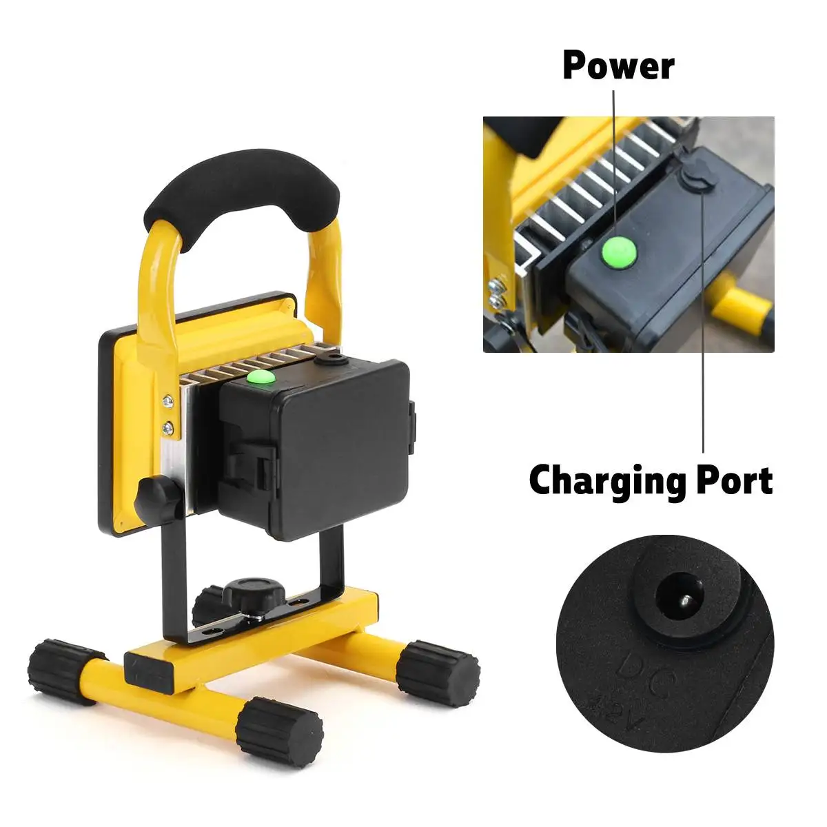 Online 2000LM COB LED Portable Spotlight Searchlight Camping Light Rechargeable Handheld Work Light Power By 18650 Portable Lantern