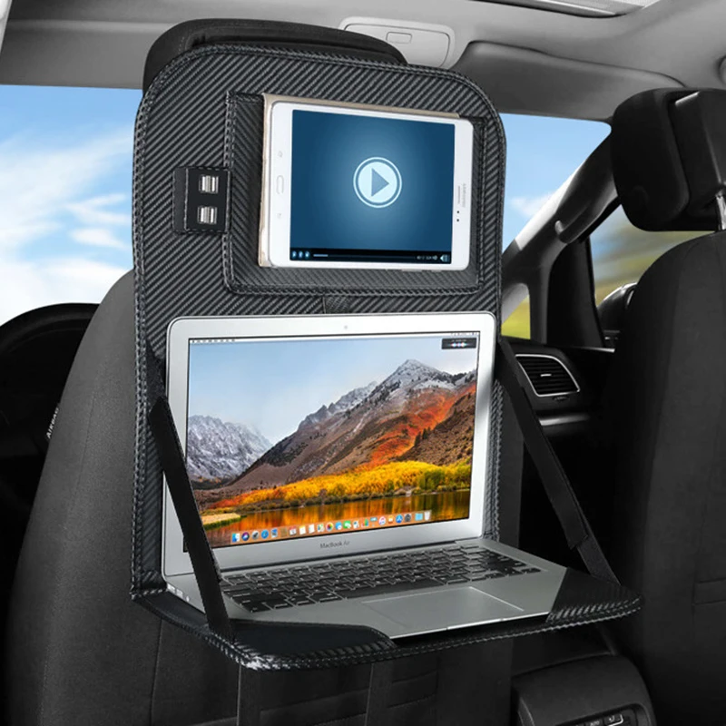 

New Car Back Seat Folding Table Storage Organizer Pads Laptop Holder Tray Travel