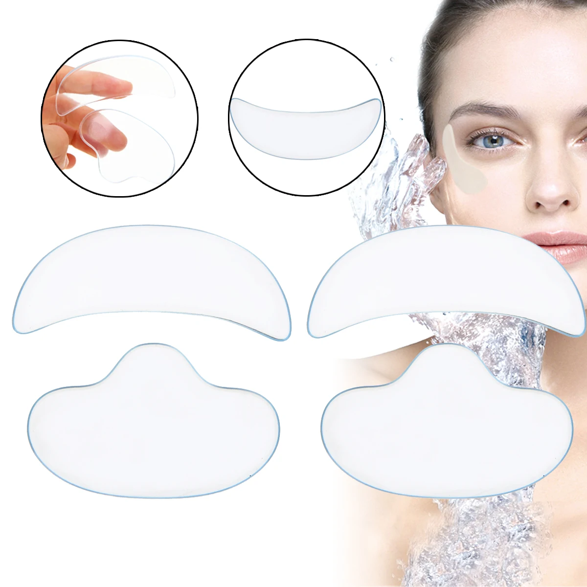 

Shellhard Reusable Anti Wrinkle Silicone Pad Eye Nasolabial Folds Mask Face Pad For Anti-aging Eliminate Prevent Face Wrinkle