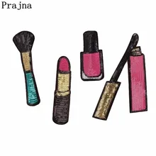 Prajna наклейки на заказ дешевые вышитые патчи для одежды косметические накладки железа на блесток патчи кисти духи аппликации