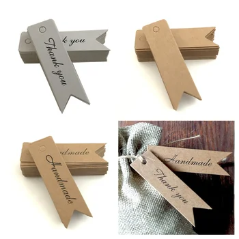 

Logo Tag 100 Pcs Kraft Paper Labels DIY Apparel Sewing Fabric Bookmarks DIY Jewelry Material Retro Baking Garment Tags