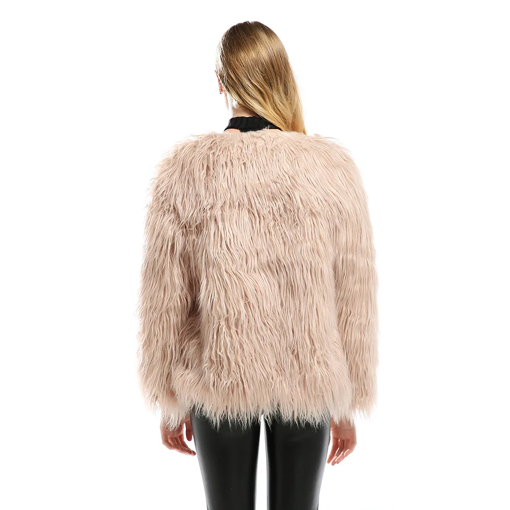 Manteaux 2018 En Fausse Longue Artificielle De blanc Hiver Fourrure Haute Automne Mode Femmes Veste Peluche Luxe Chaud Qualité Kaki Outwear Manteau 0Swq5T5O