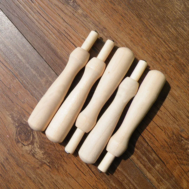 5Pcs Handmade Wooden Handle Felting Needles Wool Pocked Tools Durable Portable Diy Package Craft Felting Accessories