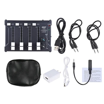 

Professional Pocket Mixer 4-Channel mono Stereo Audio DJ Sound Mixer USB Powered BT Connecting Mobile Phone