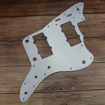 

FLEOR Aluminum Metal Guitar Pickguard Scratch Plate 1Ply Silver with Screws for Vintage US Jazzmaster Style Electric Guitar