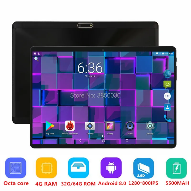  10 inch Android 8 Octa Core tablet 4GB RAM 64GB ROM Unlocked 3G 4G FDD Phone Call Tablet dual sim c