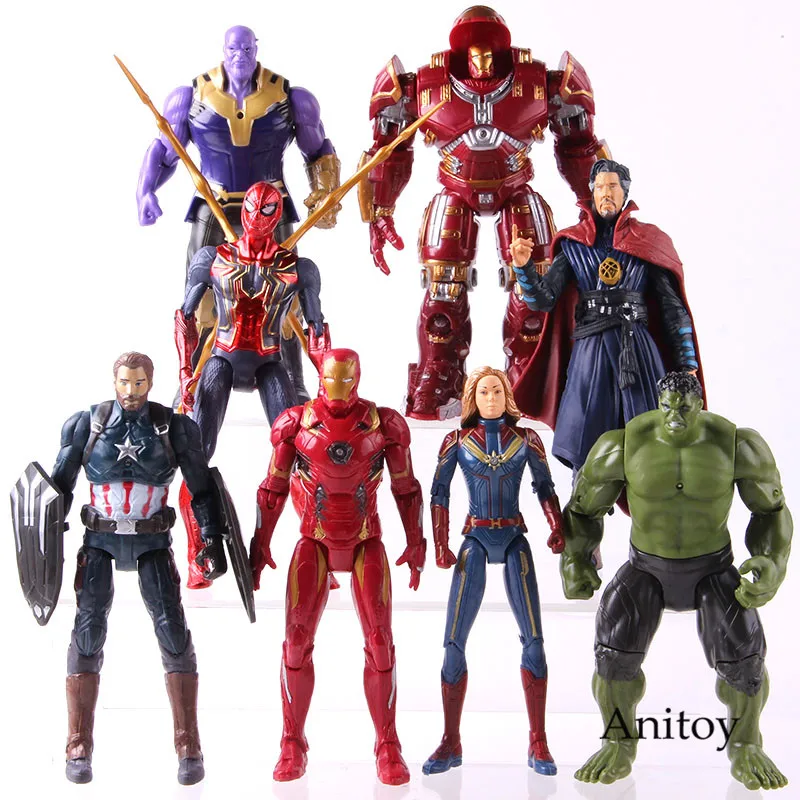 

Avengers Captain America Dr Strange Action Model Toy Iron-Man Ant-Man Spider-Man Collectible Figure With Light 7-8pcs/set