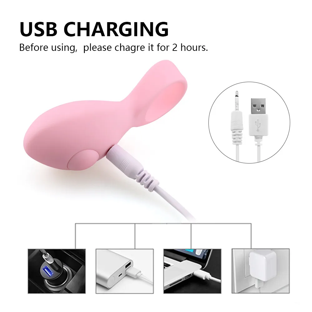Стимулятор клитора с 12 скоростями USB Вибрационный петушок Вибрирующие Кольца для