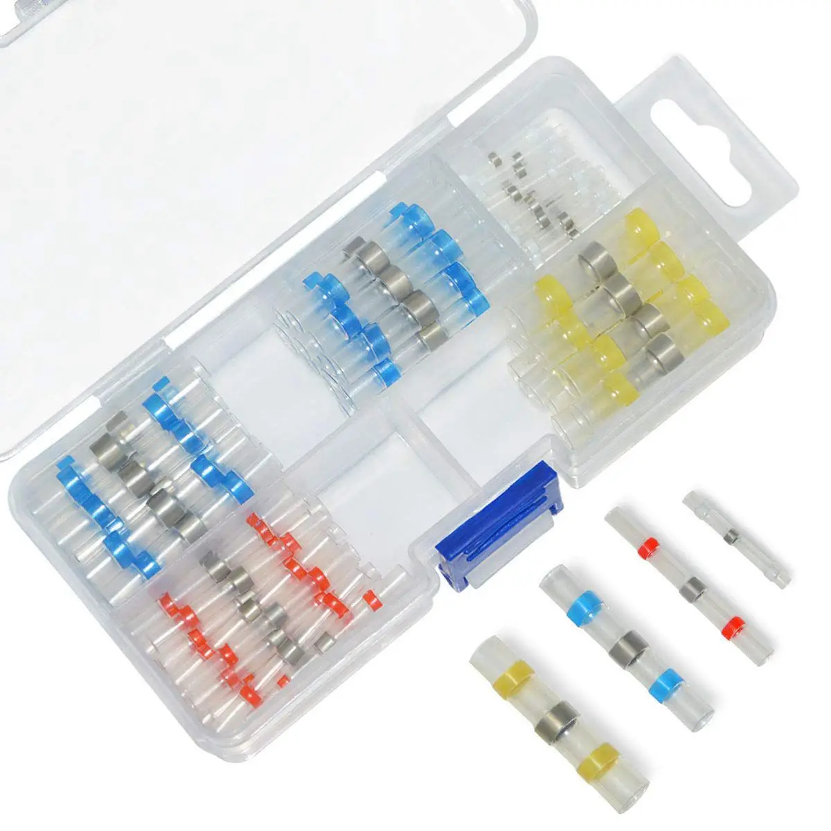 

90pcs Solder Seal Heat Shrink Butt Connectors Waterproof Marine Automotive Electrical Butt Terminals Wire Connector Set (4 Col